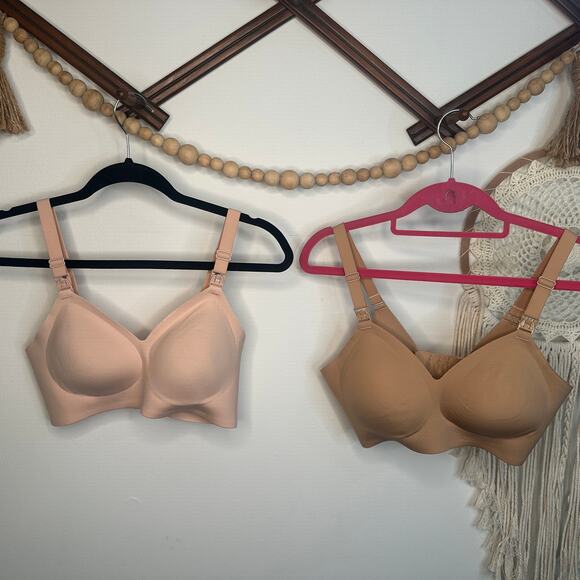Momcozy Tan Nude Nursing Bra Lot - Picture 1 of 6